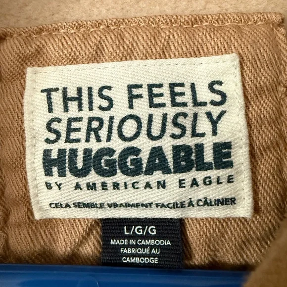American Eagle Outfitters Tan Hoodie with Multicolor Smiley Graphic - Picture 3 of 4